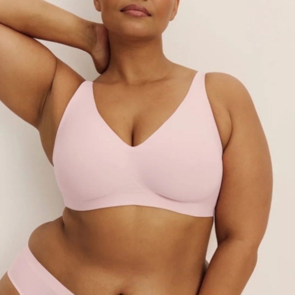 KNIX Revolution V-neck Wireless Bra XXXXL++ (44F-44G) Dusty Pink/Blush Like New